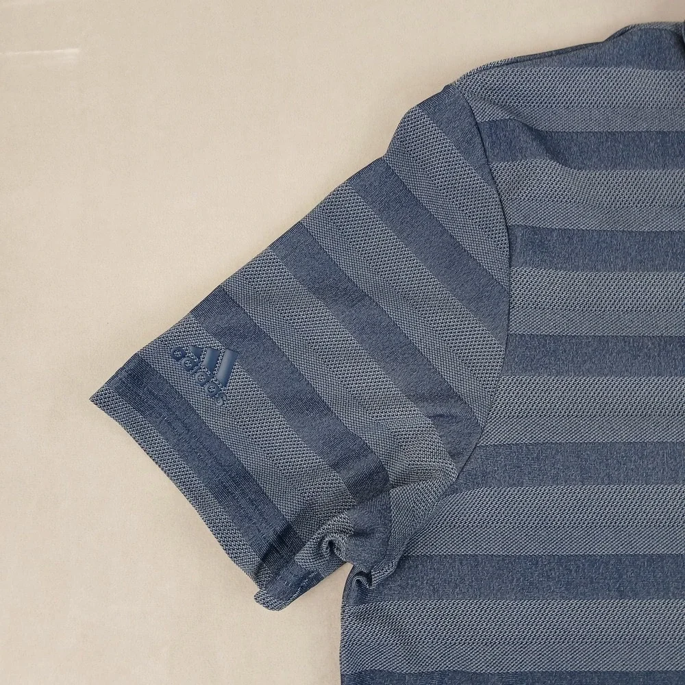Adidas XL Mens Polo Shirt Golf Knit Stripes‎ 24x29